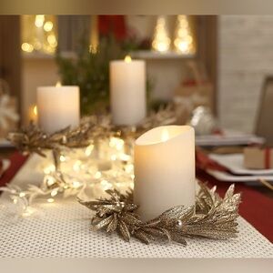 gold glitter vase or candle wreaths